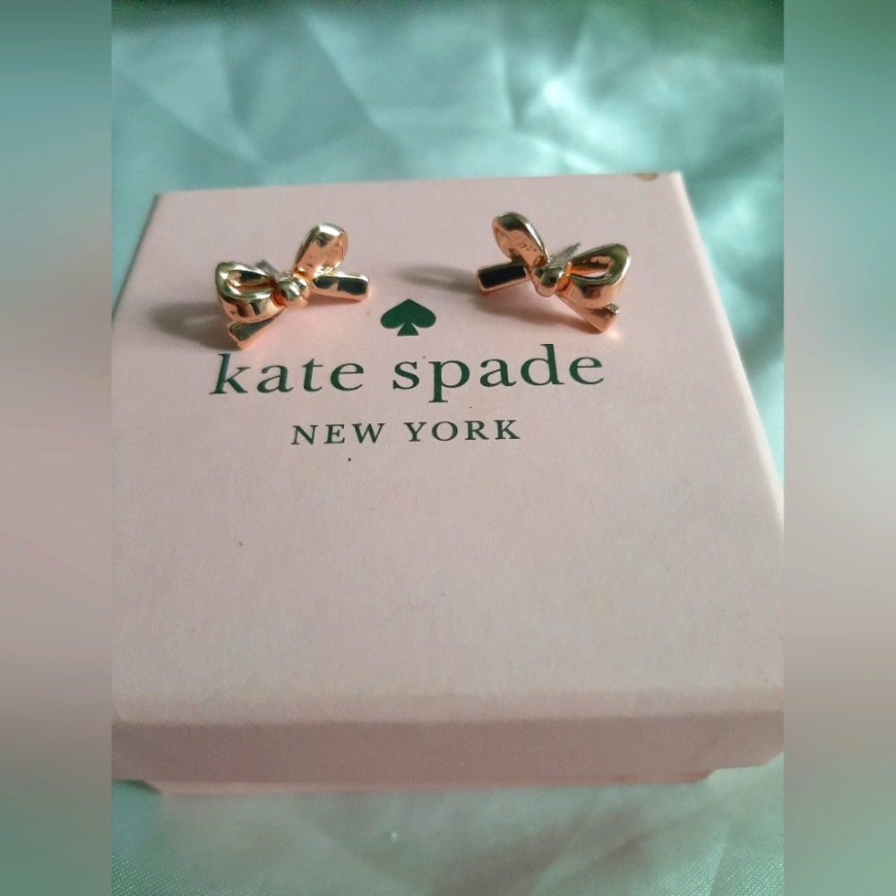 Kate Spade Bow Earrings In Rose Gold